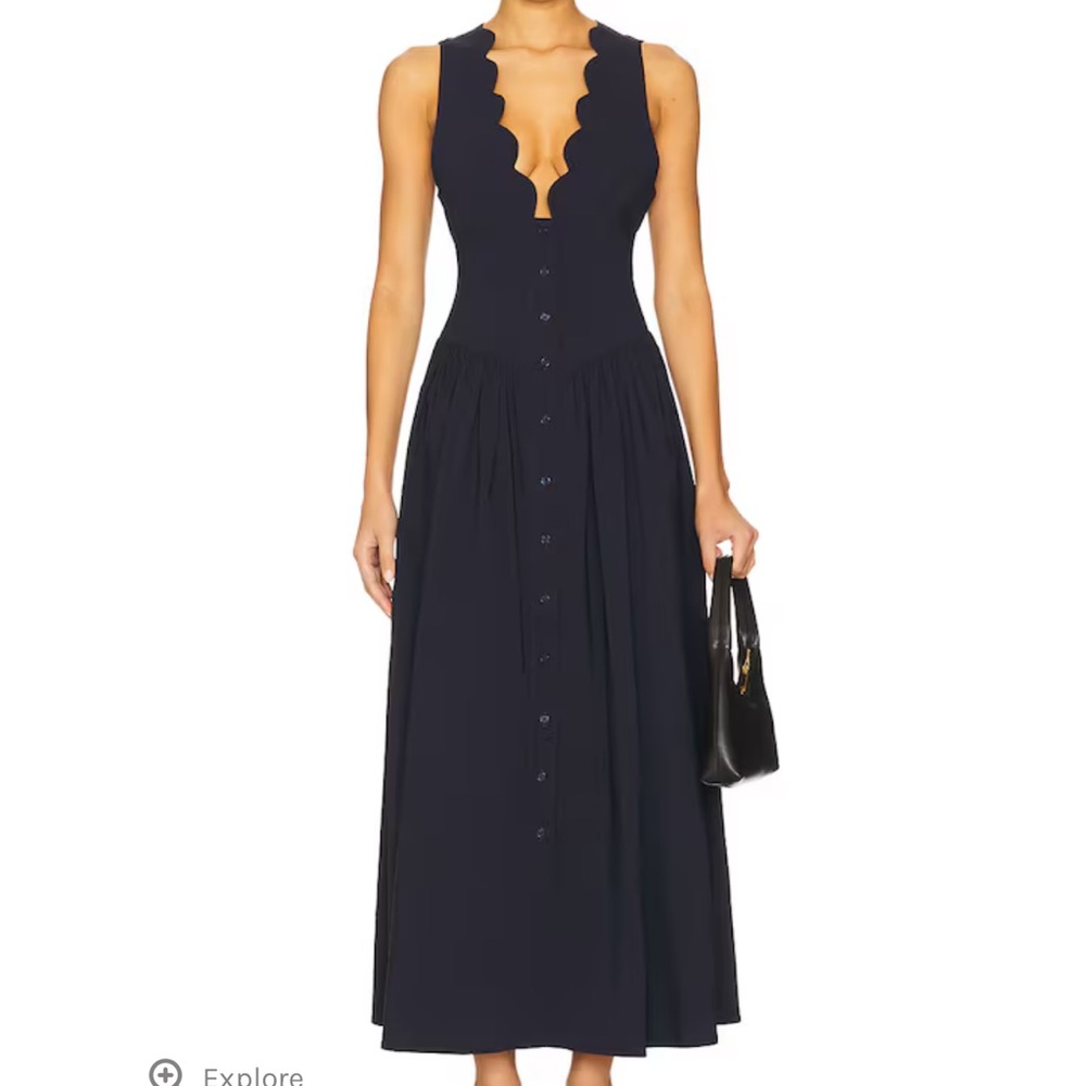 WeWoreWhat Navy Scalloped Maxi Dress